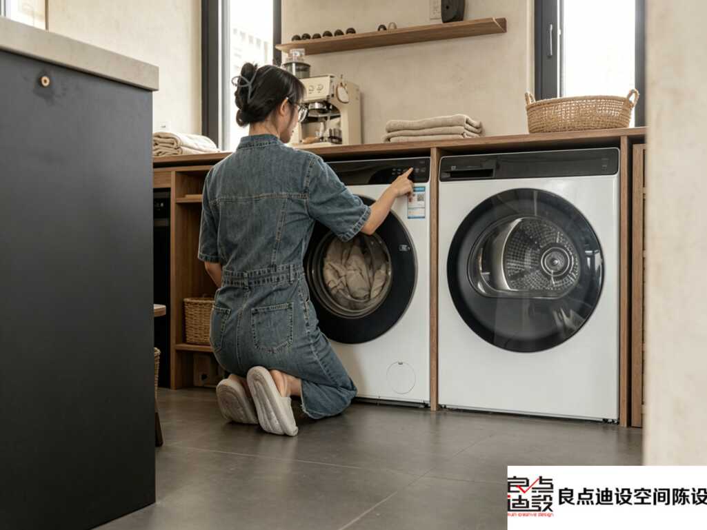 一居室软装设计|30平小户型也能把洗衣区藏得整齐又好看✨